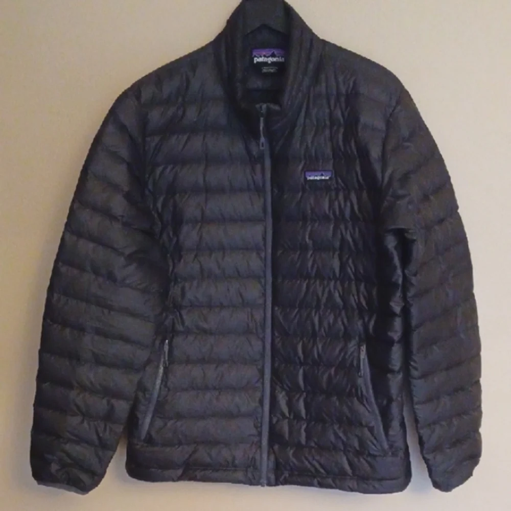 Patagonia Full Zip Goose Down Nano Quilted Puffer Jacket Coat Mens Black L 84674